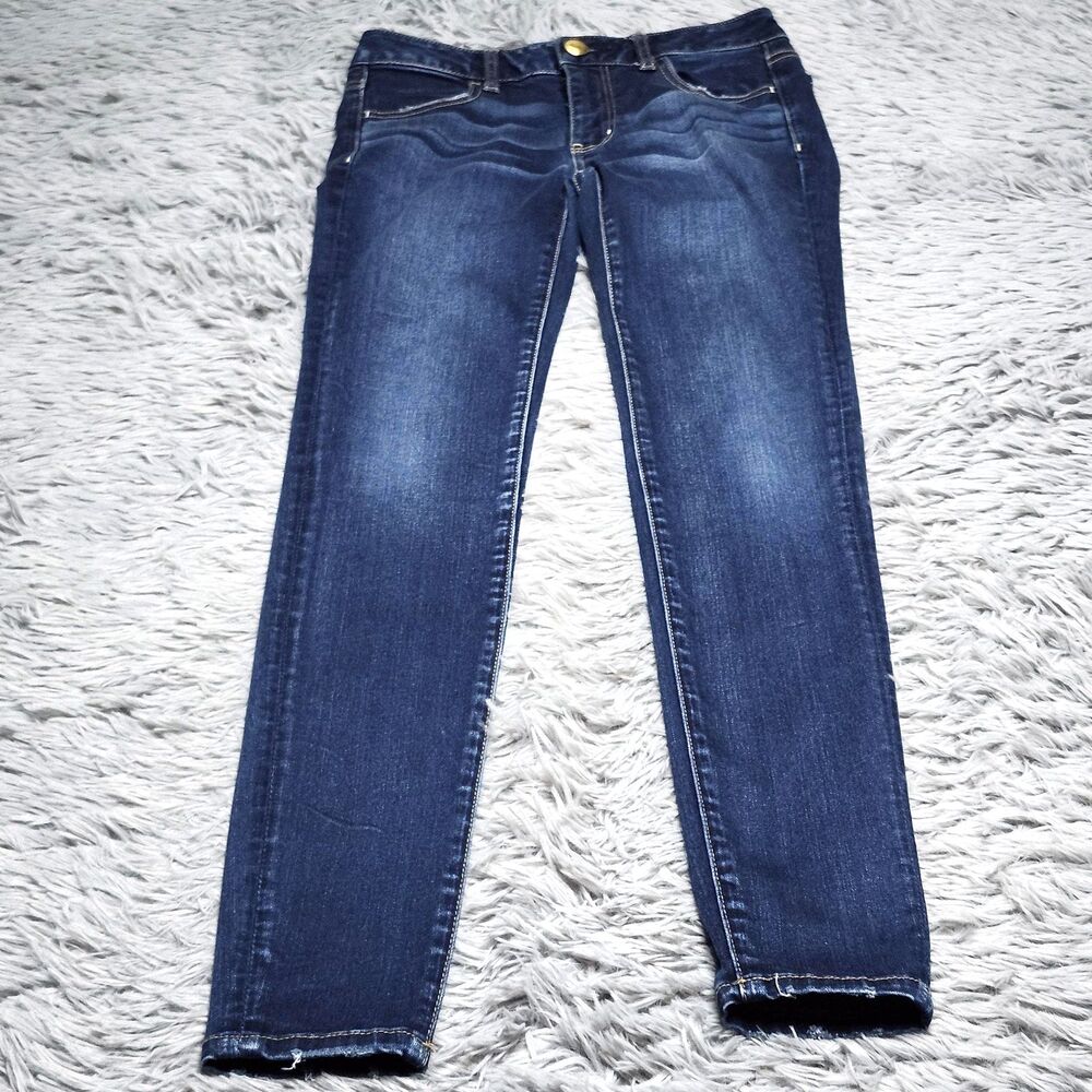 American Eagle Jeans Womens 2 Super Stretch Jegging Slim Fit Distressed‎ Denim